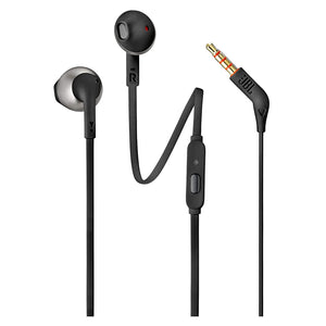 JBL Tune 205 Pure Bass Metal Earbud Headphones with Mic (Black)