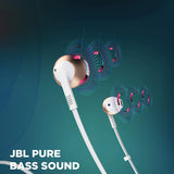 JBL T205BT Pure Bass Wireless Metal Earbud Headphones with Mic (Rosy Gold)