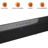 JBL SB110 Wireless Soundbar with Built-in Subwoofer (110 Watts, 4 Woofers, Dolby Digital)