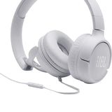 JBL Tune 500 Powerful Bass On-Ear Headphones with Mic (White)