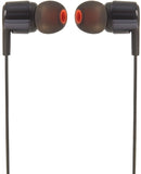 JBL T210 Pure Bass Premium Aluminum Build in-Ear Headphones with Mic & Tangle Free Cable (Black)