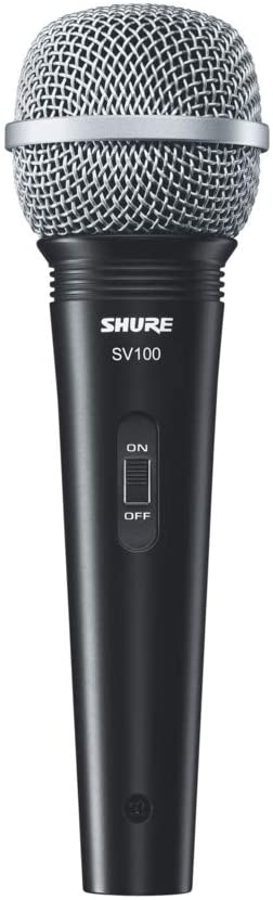 Shure SV100-W Multipurpose Cardioid Dynamic Vocal Microphone with On/Off Switch and 15' XLR-to-1/4